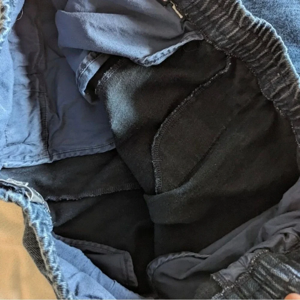 Vince Cropped Pull On Jeans Drawstring Waist Dark Wash Sz M - Picture 6 of 8